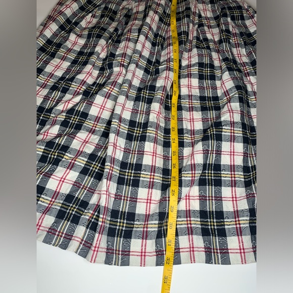 Vintage Plaid High waist Buttoned Skirt Wool Plaid Grunge Cottagecore Skirt - Picture 9 of 9